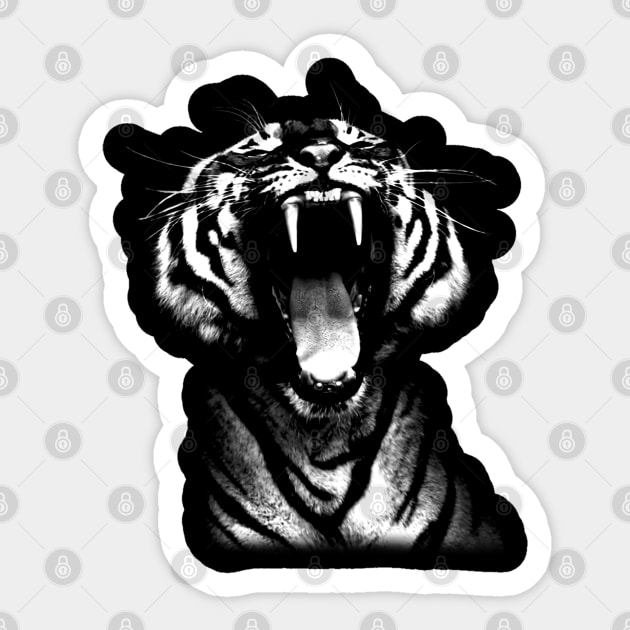 tiger, screaming tiger Sticker by hottehue